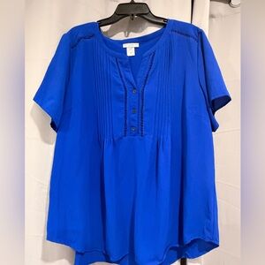 Rebecca Malone 1X Royal Blue Blouse